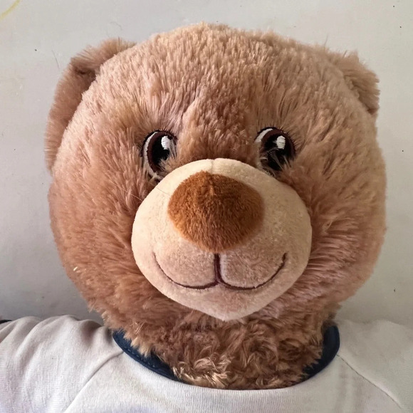 Build-A-Bear “get well soon” light brown bear with crutches!! Balloons on shirt - Picture 6 of 7